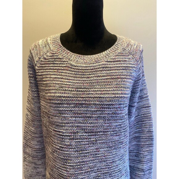 Faded Glory Womens Crew Neck Sweater Plus Size XXL (20) Gray Variegated Knit - Picture 2 of 11